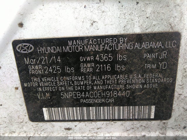 Hyundai SONATA GLS 2014 5NPEB4AC0EH918440 Image 25