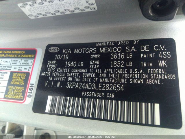 3KPA24AD3LE282654 KIA RIO LX