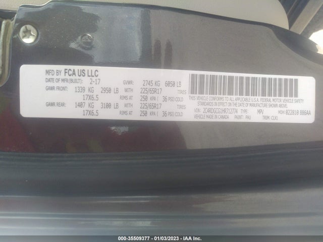 Dodge Grand Caravan Sxt 2017 2C4RDGCG1HR712774 Image 9