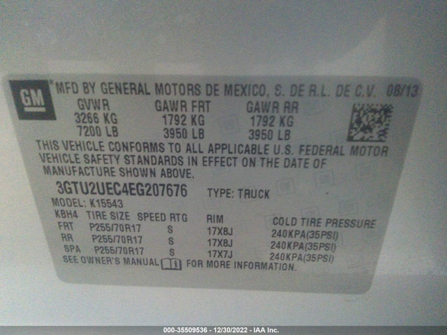 GMC Sierra 1500 Sle 2014 3GTU2UEC4EG207676 Image 9
