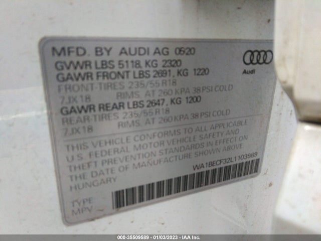 2020 Audi Q3, VIN: WA1BECF32L1103989