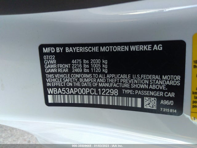 2023 BMW 4 Series, VIN: WBA53AP00PCL12298