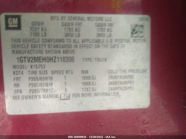 GMC Sierra 1500 Sle 2017 1GTV2MEH0HZ118398 Image 10