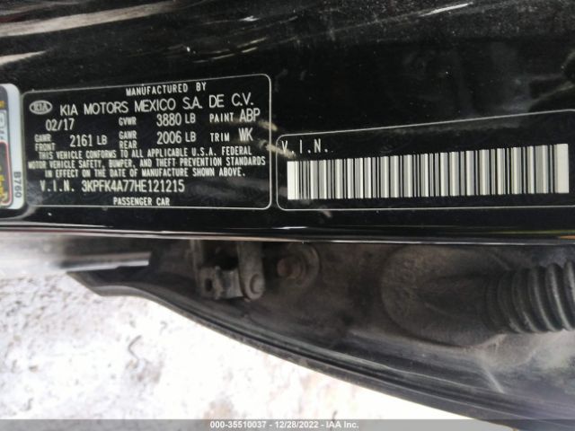 3KPFK4A77HE121215 KIA FORTE LX