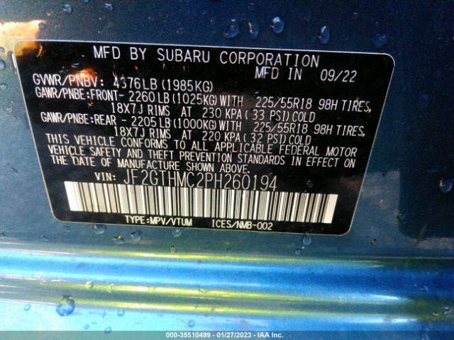 JF2GTHMC2PH260194 Subaru Crosstrek Limited