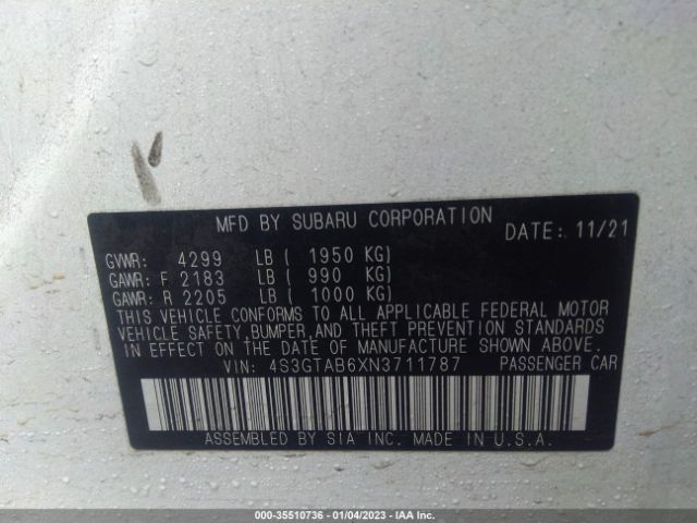 4S3GTAB6XN3711787 Subaru Impreza
