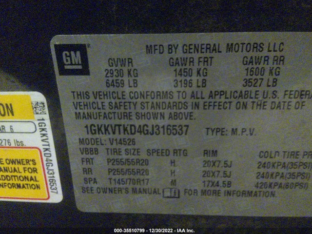GMC Acadia Denali 2016 1GKKVTKD4GJ316537 Image 10