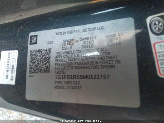 Chevrolet Camaro 1lt 2021 1G1FB1RS5M0123757 Image 9