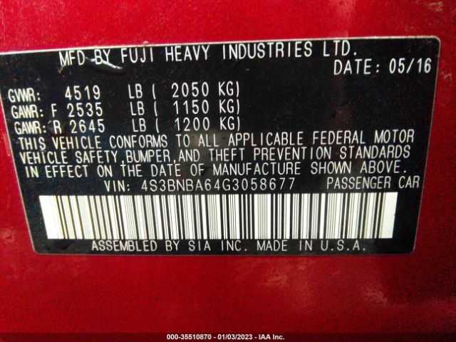 4S3BNBA64G3058677 Subaru Legacy 2.5i