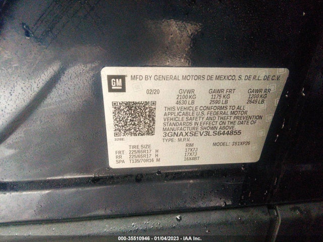 Chevrolet EQUINOX LS 2020 3GNAXSEV3LS644855 Image 10