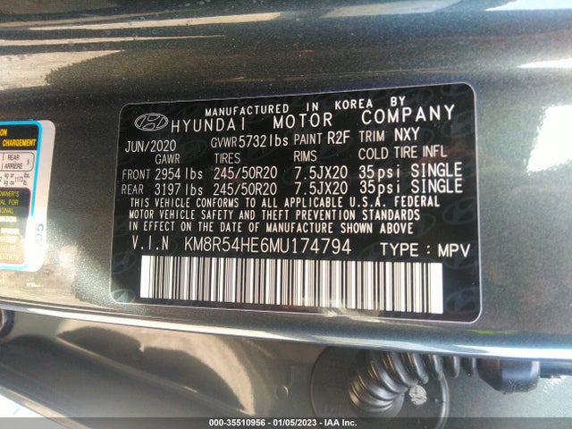 2021 Hyundai Palisade, VIN: KM8R54HE6MU174794