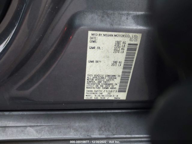 1N4BL3AP7FC251673 Nissan Altima 3.5 Sl