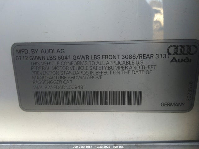 Audi A8 L 4.0l 2013 WAUR2AFD4DN008481 Image 10