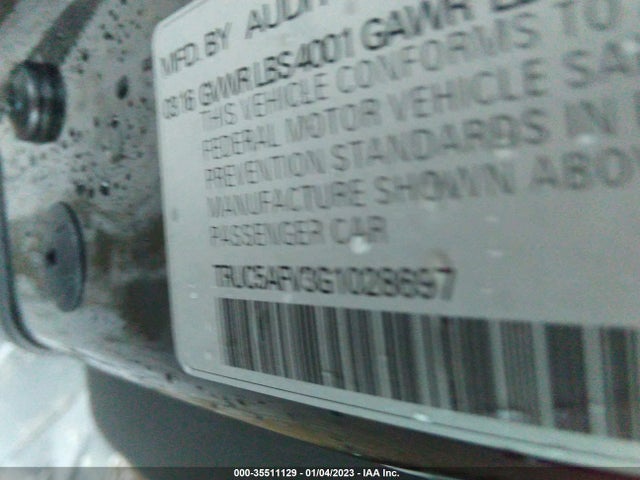 2016 Audi TT, VIN: TRUC5AFV3G1028697