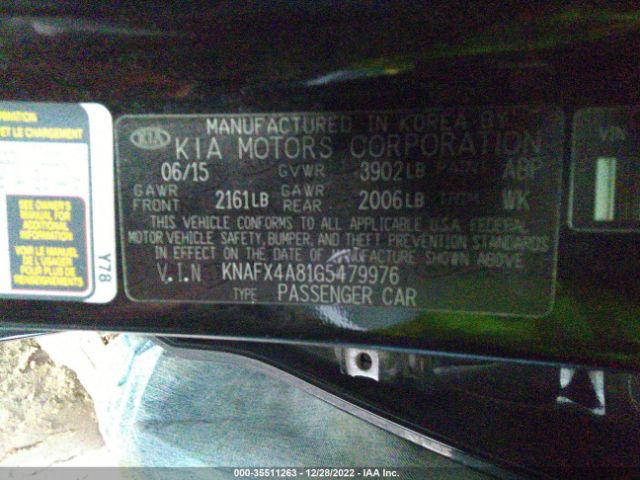 KNAFX4A81G5479976 KIA FORTE EX