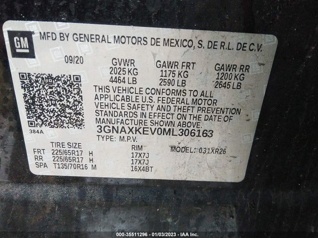 Chevrolet EQUINOX LT 2021 3GNAXKEV0ML306163 Image 10