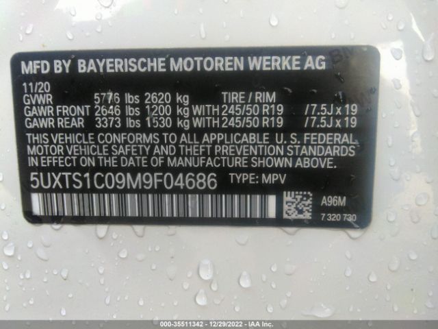 5UXTS1C09M9F04686 BMW X3 Xdrive30e