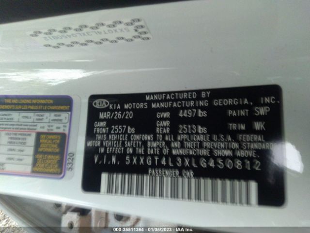 5XXGT4L3XLG450812 KIA Optima S