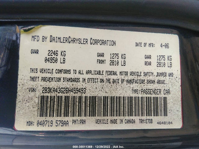 Dodge CHARGER 2006 2B3KA43G26H459493 Image 10
