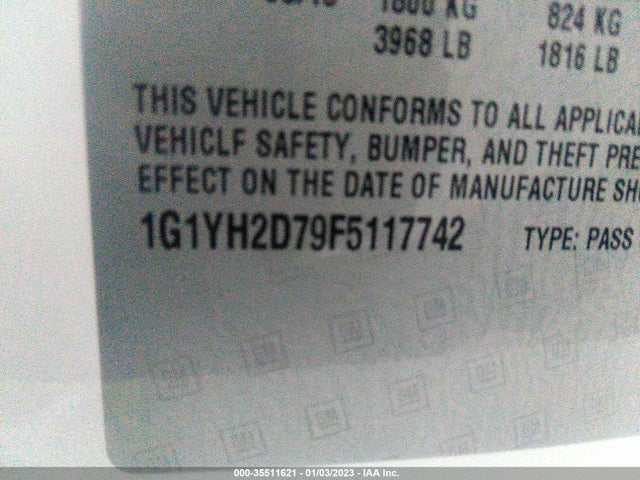 2015 Chevrolet Corvette, VIN: 1G1YH2D79F5117742