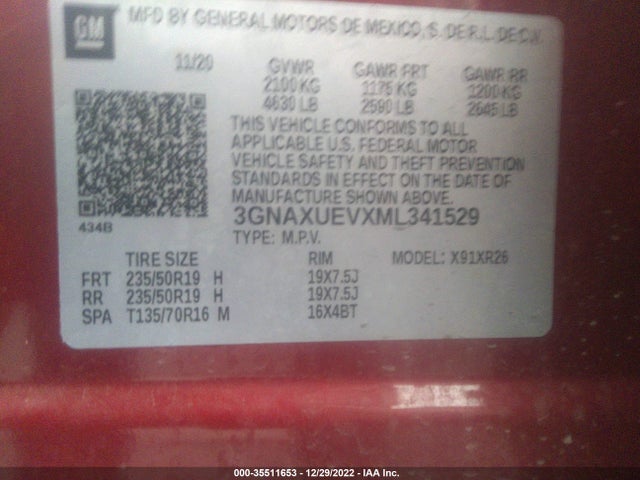 Chevrolet EQUINOX LT 2021 3GNAXUEVXML341529 Image 9