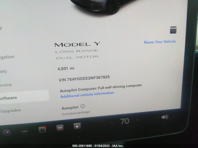 Tesla Model Y Long Range 2022 7SAYGDEE2NF367925 Image 9