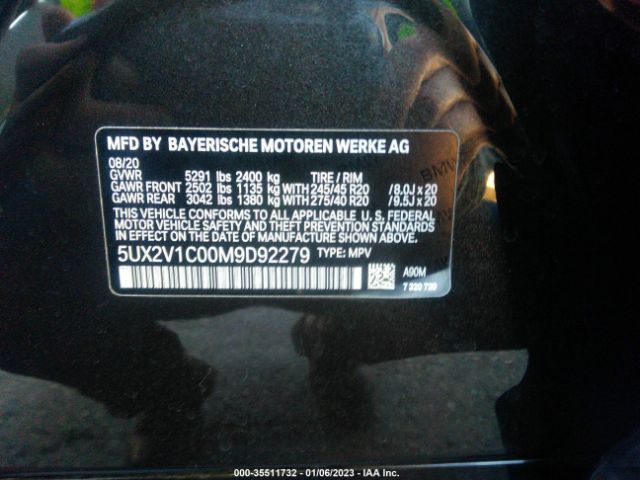 5UX2V1C00M9D92279 BMW X4 Xdrive30i