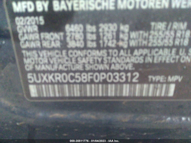 5UXKR0C58F0P03312 BMW X5 Xdrive35i