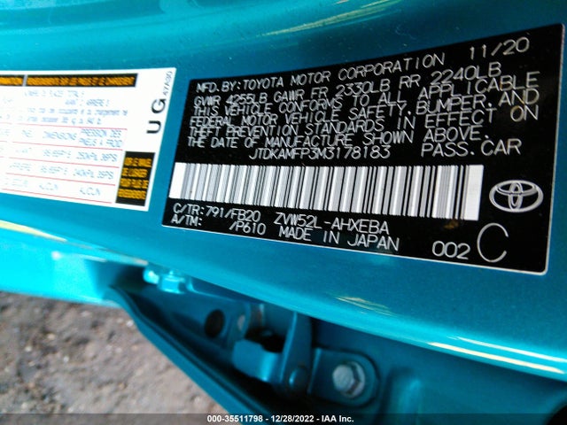 2021 Toyota Prius, VIN: JTDKAMFP3M3178183