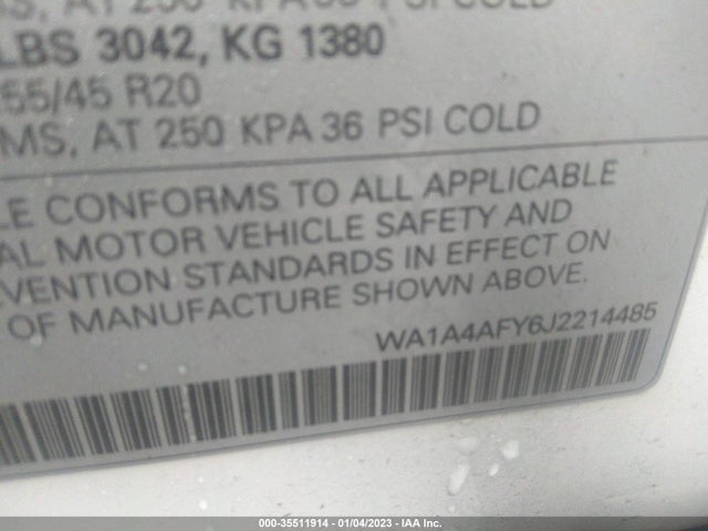 WA1A4AFY6J2214485 Audi SQ5