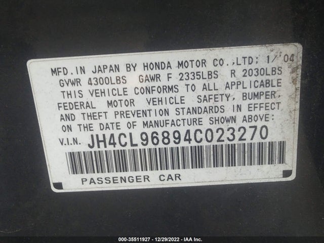 Acura TSX 2004 JH4CL96894C023270 Image 11