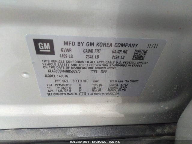 2022 Buick Encore, VIN: KL4CJESM4NB506573
