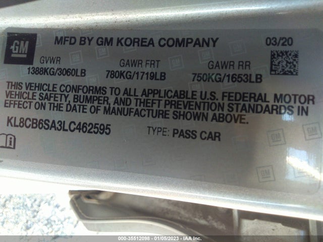 Chevrolet SPARK LS 2020 KL8CB6SA3LC462595 Image 9
