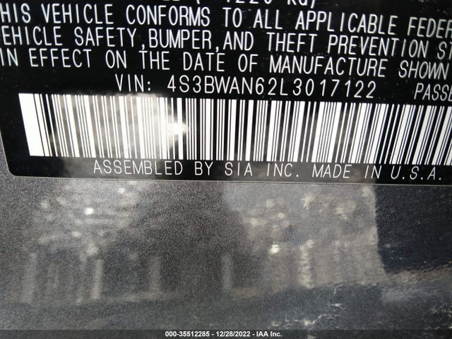 2020 Subaru Legacy, VIN: 4S3BWAN62L3017122