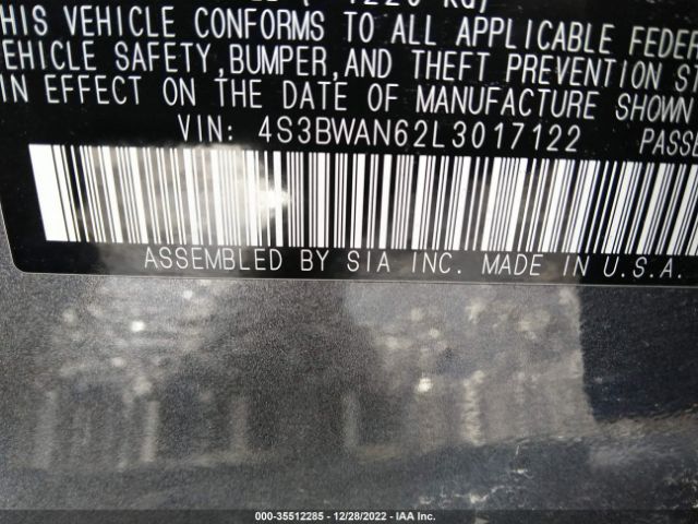4S3BWAN62L3017122 Subaru Legacy Limited