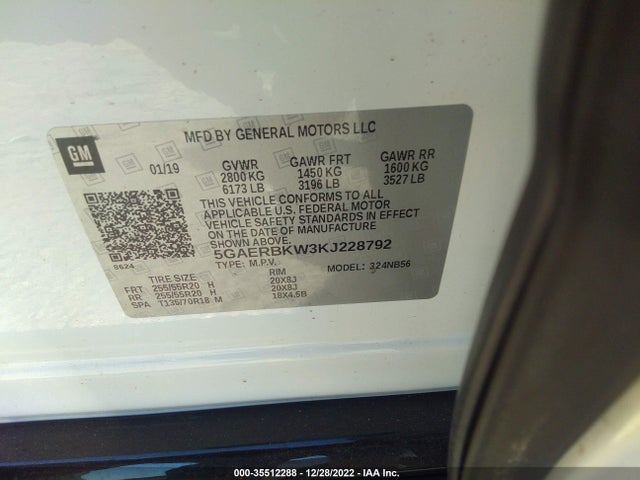 2019 Buick Enclave, VIN: 5GAERBKW3KJ228792