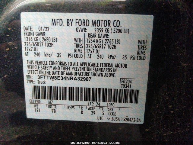 2022 Ford Maverick, VIN: 3FTTW8E34NRA32907