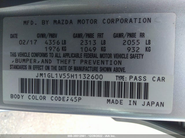 2017 Mazda 6, VIN: JM1GL1V55H1132600