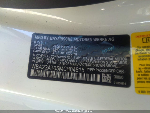 WBA23AT05MCH04815 BMW 4 Series 430i