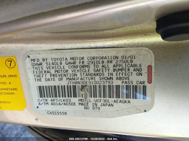 Lexus LS 430 2001 JTHBN30F910023793 Image 10