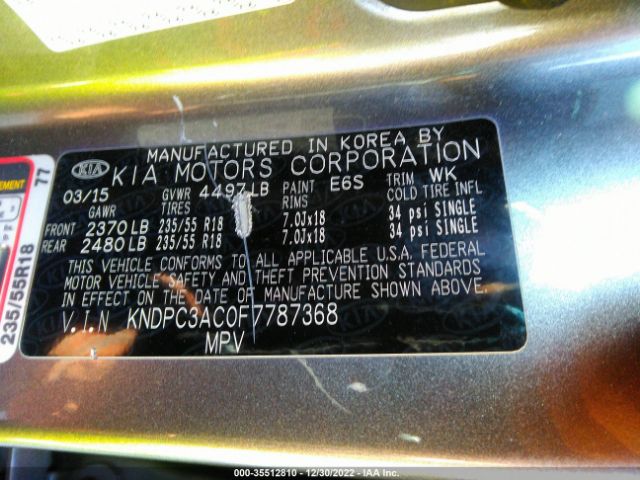 KNDPC3AC0F7787368 KIA Sportage Ex