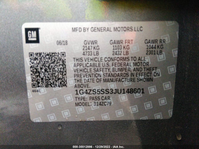 2018 Buick LaCrosse, VIN: 1G4ZS5SS3JU148601