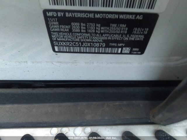 2018 BMW X5, VIN: 5UXKR2C51J0X10879