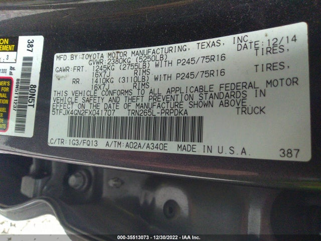 2015 Toyota Tacoma, VIN: 5TFJX4GN2FX041707