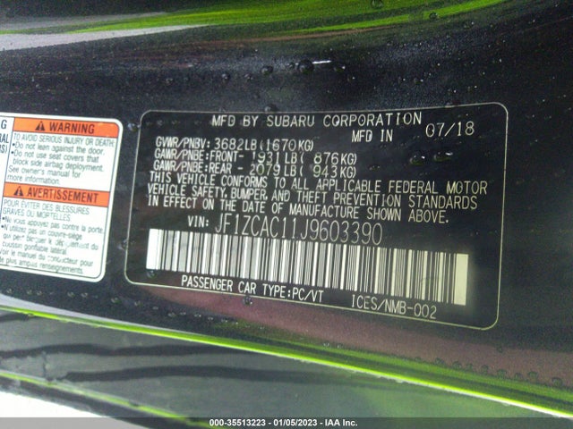 2018 Subaru BRZ, VIN: JF1ZCAC11J9603390