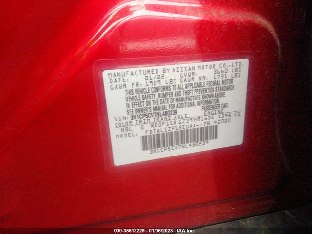2022 Nissan Kicks, VIN: 3N1CP5CV7NL480239