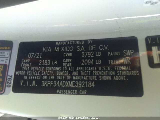 KIA Forte Gt-line 2021 3KPF34ADXME392184 Image 10