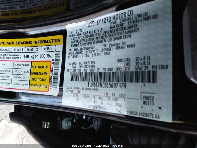 Lincoln Continental Reserve 2020 1LN6L9NC8L5607484 Image 10