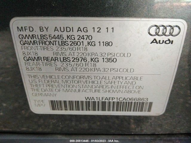 WA1LFAFP1CA066863 Audi Q5 2.0t Premium Plus