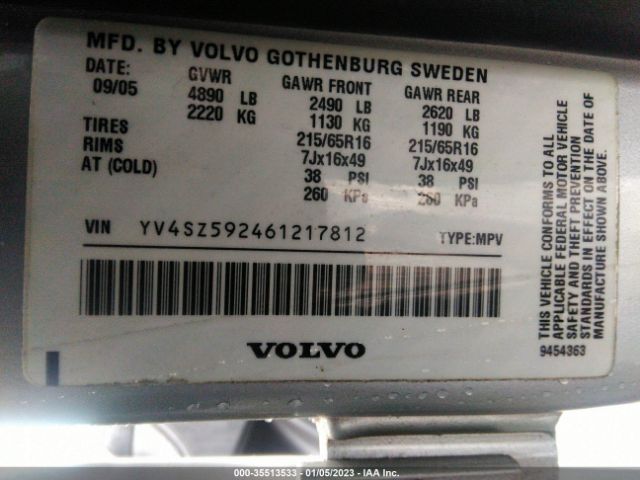 YV4SZ592461217812 Volvo XC70